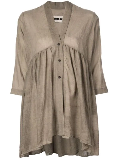 Uma Wang Draped Shirt In Grey