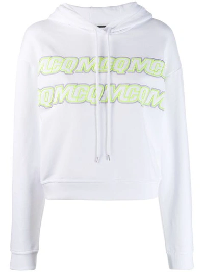 Mcq By Alexander Mcqueen Embroidered Logo Hoodie In 9000 White