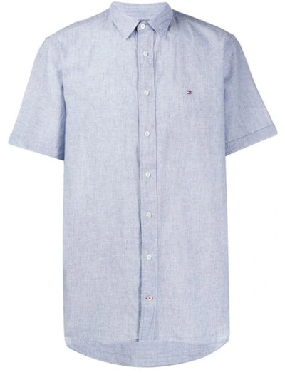Tommy Hilfiger Short Sleeved Shirt In Blue
