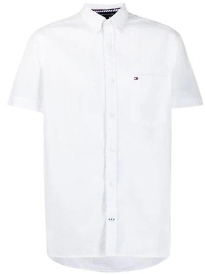 Tommy Hilfiger Embroidered Logo Shirt In White