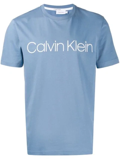 Calvin Klein Logo Print T In Blue