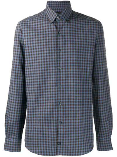 Fay Checked Shirt In Blue