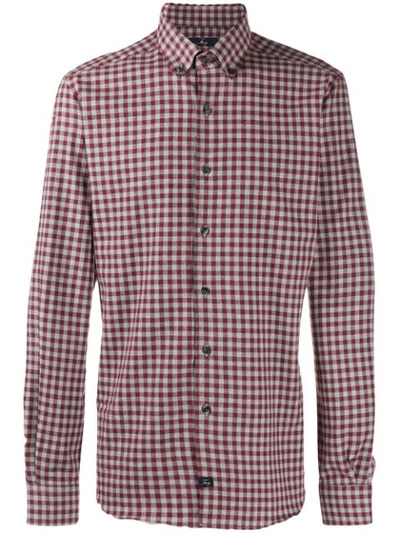 Fay Check Button-down Shirt In Grey