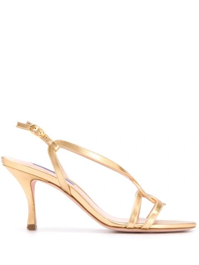 Stuart Weitzman Clarice Sandals In Gold