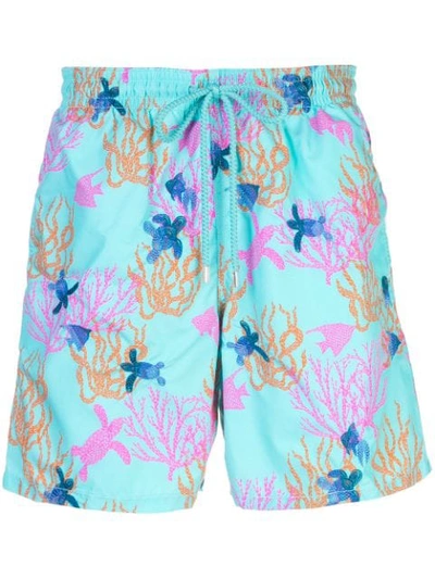 Vilebrequin Printed Swim Shorts In Blue