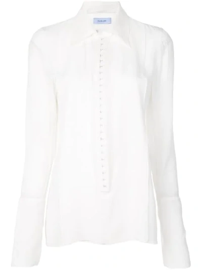 Mugler Exaggerated Cuff Shirt In White