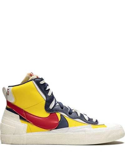 Nike X Sacai Blazer Mid Hi-top Sneakers In Yellow