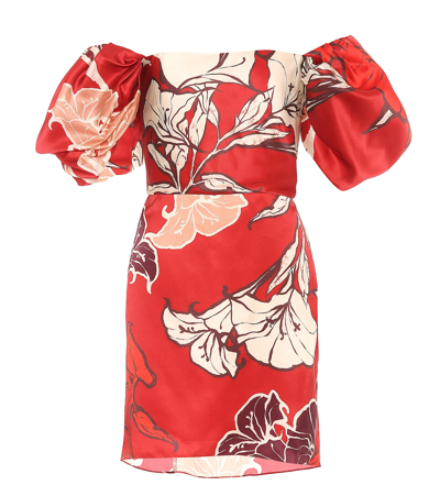 Johanna Ortiz Ancestral Belonging Puff Sleeve Floral Silk Gown