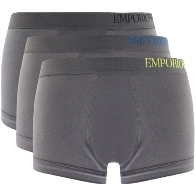 Armani Collezioni Emporio Armani Underwear 3 Pack Boxers In Grey