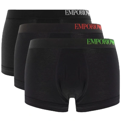 Armani Collezioni Emporio Armani Underwear 3 Pack Boxers In Black