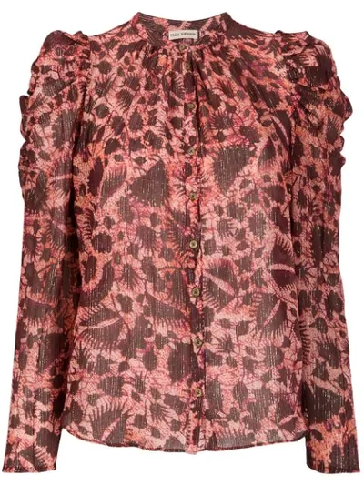 Ulla Johnson Adina Printed Cotton-blend Blouse In Red