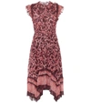 Ulla Johnson Amalia Floral-print Cotton And Silk-blend Midi Dress In Burgundy