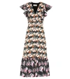 Temperley London Dragonfly Printed Crêpe Midi Dress In Black