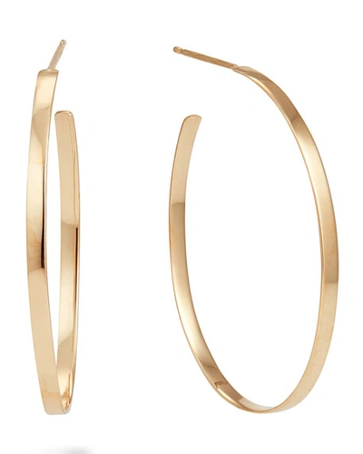 Lana 14k Gold 30mm Flat Mega Oval Hoop Earrings