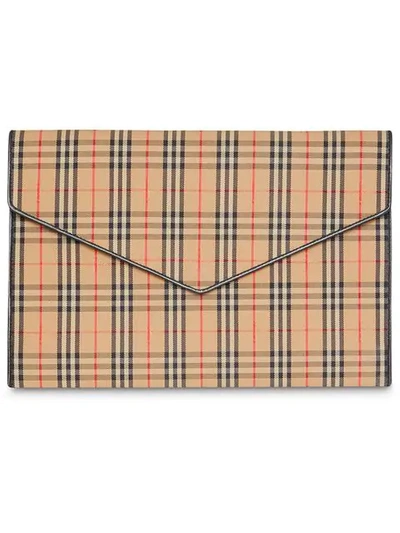 Burberry 1983 Large Checked Envelope Pouch In Black