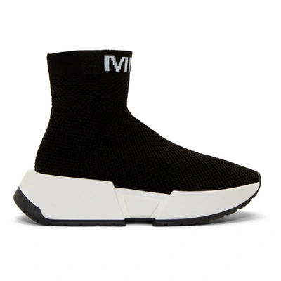 Mm6 Maison Margiela Black Second Skin High-top Sneakers