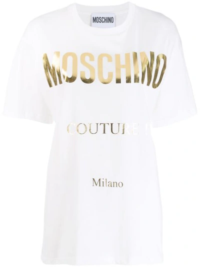 Moschino Couture Logo Print T-shirt In White