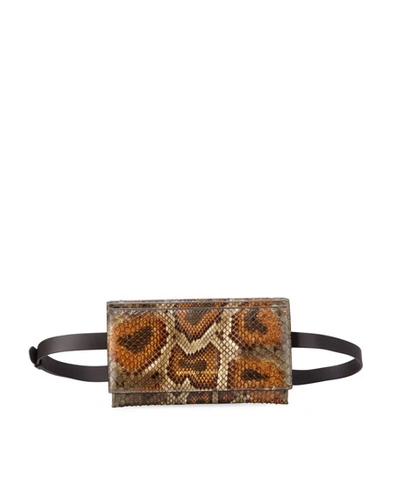 Brunello Cucinelli Python Convertible Crossbody Bag In Green