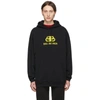 Balenciaga Oversized Logo-print Washed Loopback Cotton-jersey Hoodie In Black