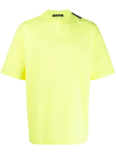 Balenciaga Men's Regular-fit Crewneck T-shirt In Fluo Yellow