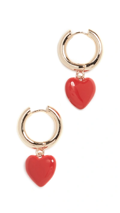 Baublebar Fiona Huggie Hoop Earrings In Red