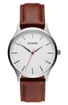 Mvmt Leather Strap Watch, 40mm In Brown/ White/ Silver