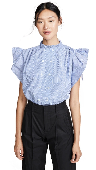 A.p.c. Suzanne Blouse In Bleu