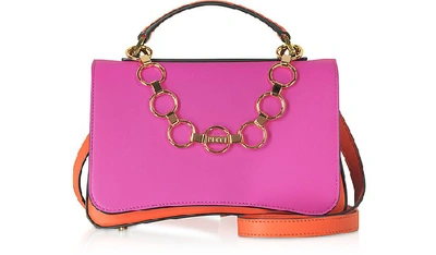 Emilio Pucci Chance Chain Color Block Leather Satchel Bag In Fuchsia