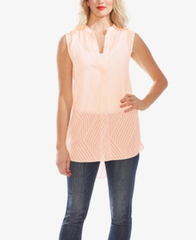 Vince Camuto Tonal Contrast Striped Sleeveless Top In Pink Blush