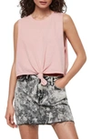 Allsaints Tujen Tie-hem Cropped Tank In Pink