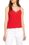 1.state Chiffon Inset Camisole In Red Ginger