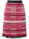 Thom Browne Rwb Tweed Skirt In 960 Red, White, & Blue