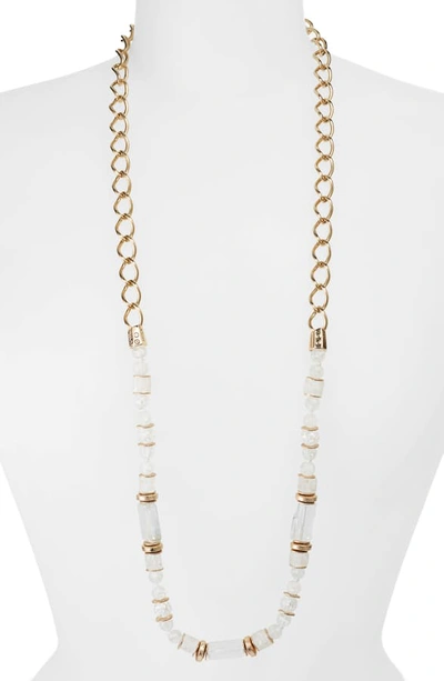 Akola Sofie Long Beaded Necklace In White