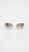 Prada Women's Cat Eye Sunglasses, 56mm In White/ Grey Gradient