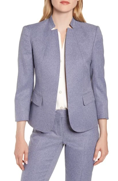 Anne Klein Heather Twill Suit Jacket In Denim Heather