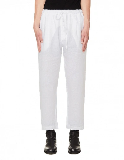120% Lino White Linen Trousers
