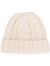 Ami Alexandre Mattiussi Cable Knit Beanie In Neutrals