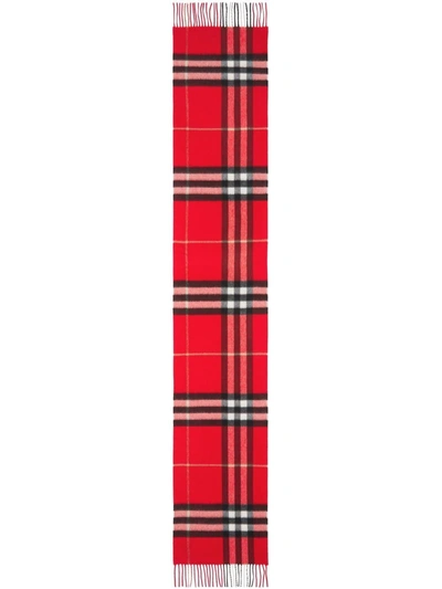 Burberry 经典格纹羊绒围巾 - 红色 In Red