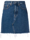Levi's Iconic Button Cotton Denim Mini Skirt In Blue