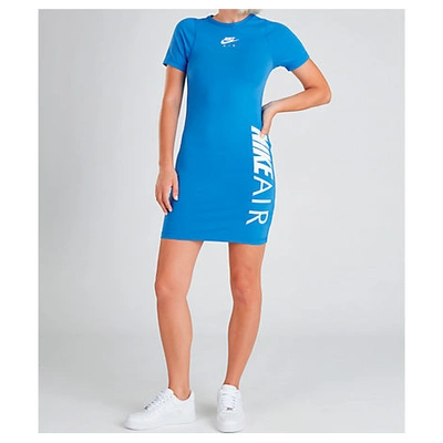 Nike Women's Air Dress In Blue Size X-small Cotton/polyester/spandex