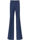 Gucci Mid-rise Flared Trousers In Blue