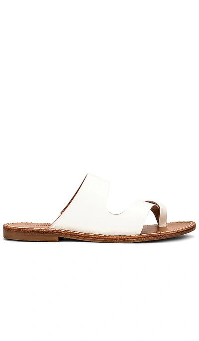 Soludos Milda Leather Slid Sandals In White
