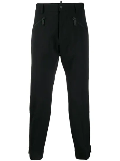 Dsquared2 Cropped Zip Trousers In Black