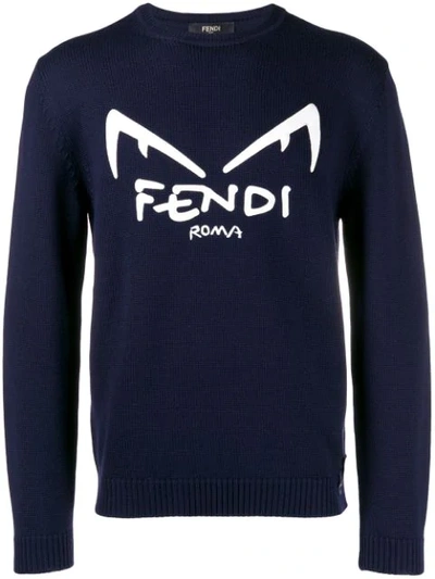 Fendi Bag Bugs Jumper In Blue