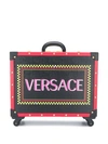 Versace 90s Vintage Logo Small Suitcase In Black