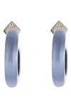 Alexis Bittar Small Thin Hoop Earrings In Horizon Blue