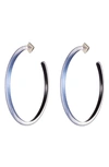 Alexis Bittar Large Skinny Hoop Earrings In Horizon Blue