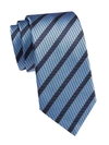 Ermenegildo Zegna Silk Textured Stripe Tie In Light Blue