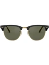 Ray Ban Clubmaster Sunglasses In Black 0rb3016