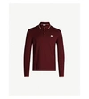Moncler Stripe-trim Cotton-piqué Polo Shirt In Burgundy